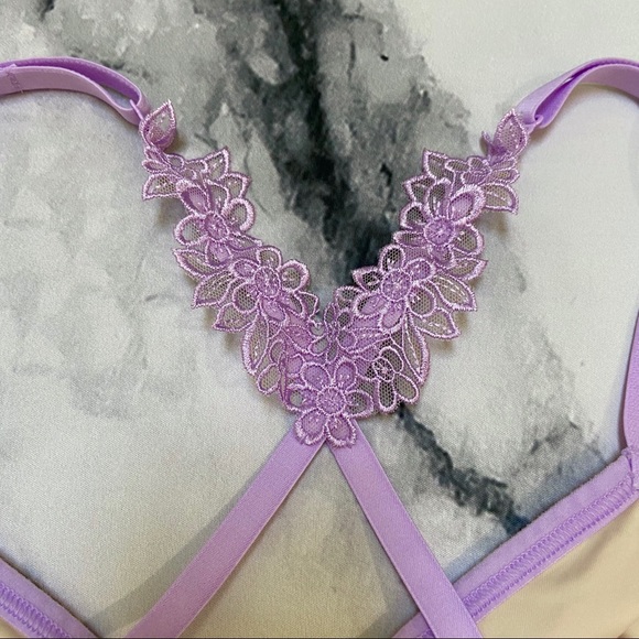 Lavender Lace Triangle Bralette - Picture 3 of 7